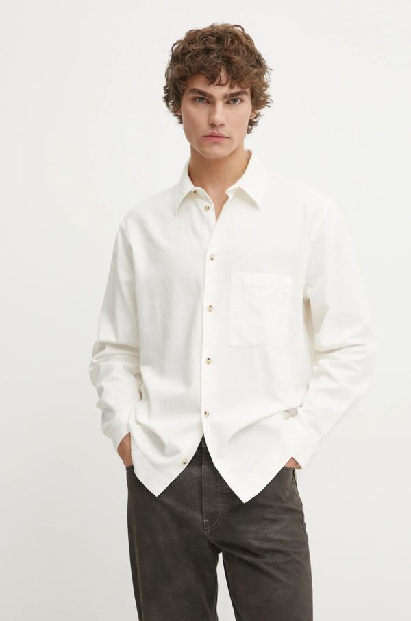 Won Hundred Bombažna srajca Won Hundred moška, bež barva, 3390-14269