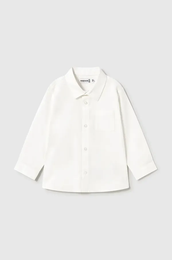 Mayoral Bombažna srajca za dojenčka Mayoral bela barva, 124