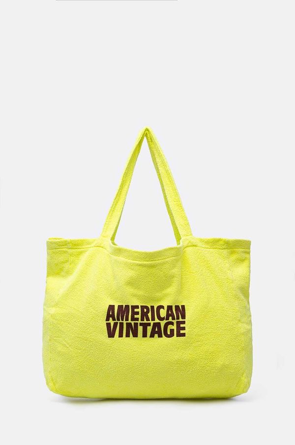 American Vintage Bombažna torba American Vintage rumena barva, BOBY27AFH24