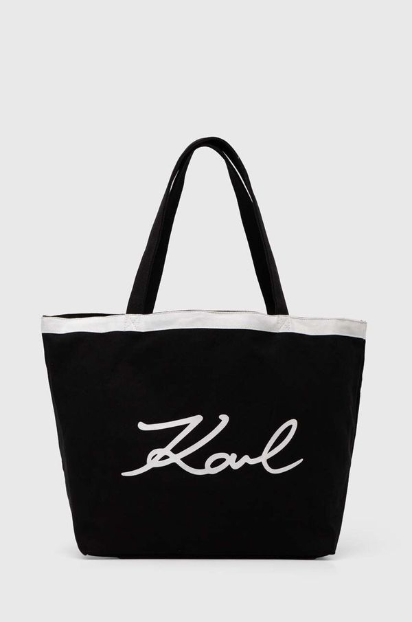 Karl Lagerfeld Bombažna torba Karl Lagerfeld črna barva, 245W3853