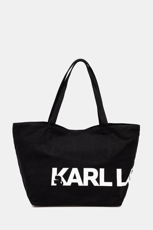 Karl Lagerfeld Bombažna torba Karl Lagerfeld črna barva, 246W3886