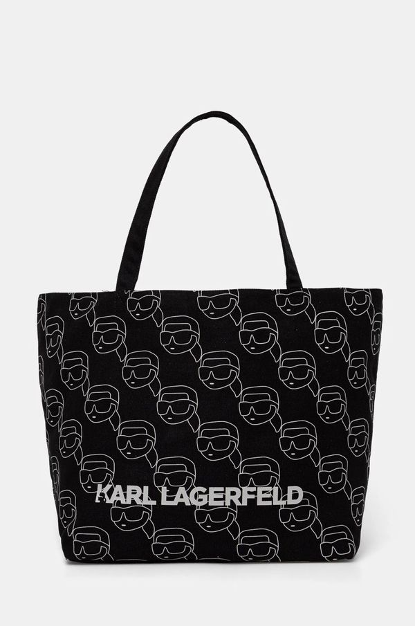 Karl Lagerfeld Bombažna torba Karl Lagerfeld črna barva, A1W50023