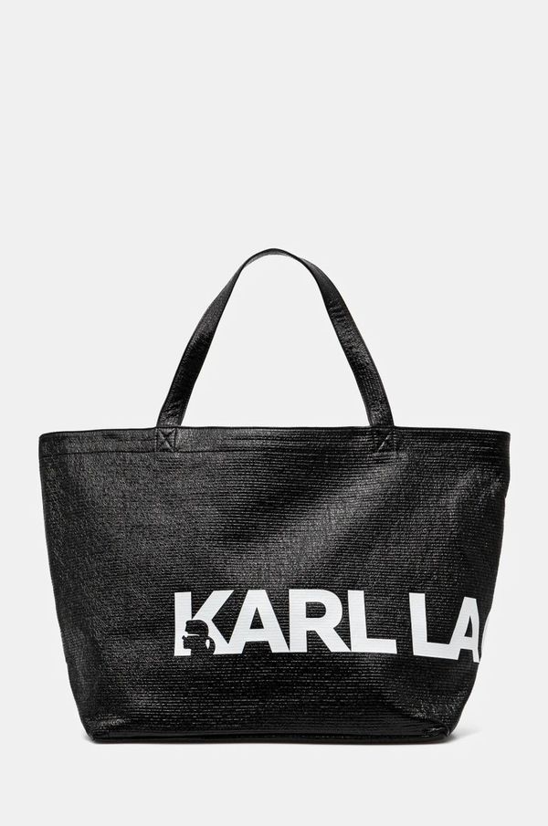 Karl Lagerfeld Bombažna torba Karl Lagerfeld črna barva, A1W50064