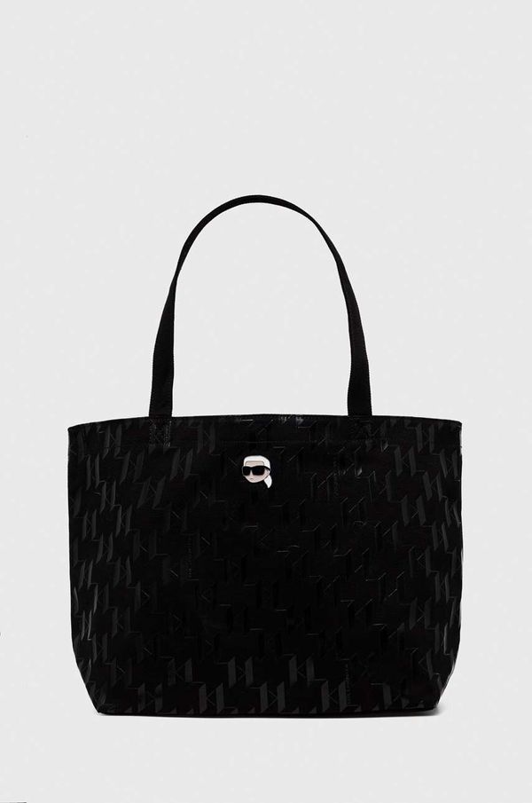 Karl Lagerfeld Bombažna torba Karl Lagerfeld črna barva