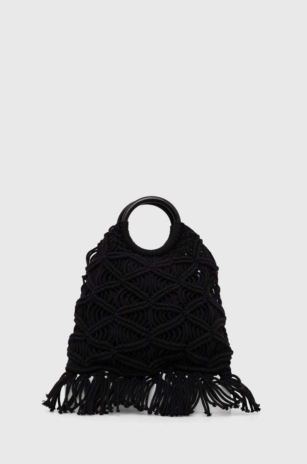 Sisley Bombažna torba Sisley črna barva