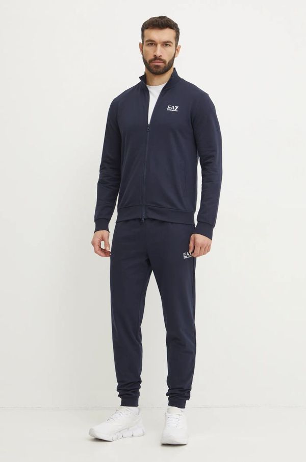 EA7 Emporio Armani Bombažna trenirka EA7 Emporio Armani mornarsko modra barva, PJVRZ.8NPV60