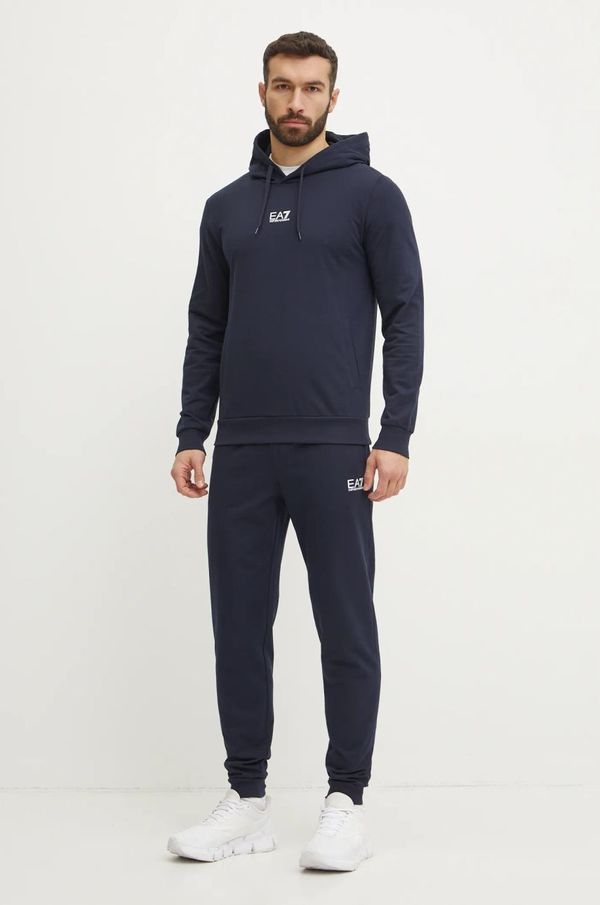 EA7 Emporio Armani Bombažna trenirka EA7 Emporio Armani mornarsko modra barva, PJVRZ.8NPV64
