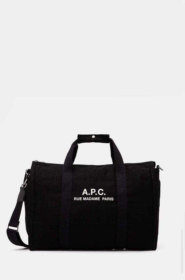 A.P.C. Bombažna vrečka A.P.C. gym bag recuperation črna barva, CODBM.H62230