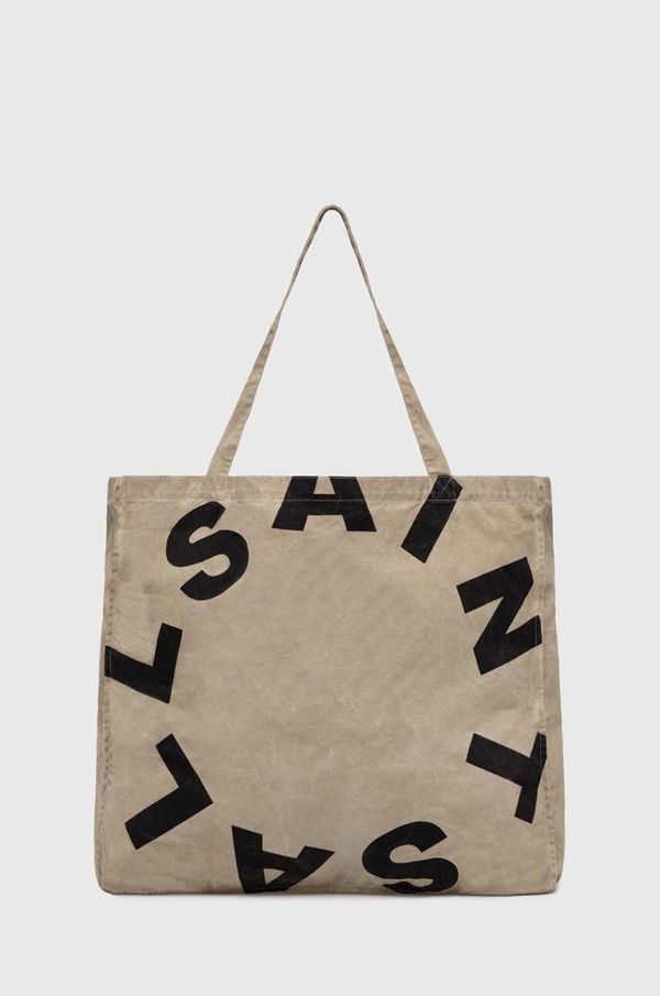 AllSaints Bombažna vrečka AllSaints LARGE TIERRA TOTEBAG bež barva, MB705Z