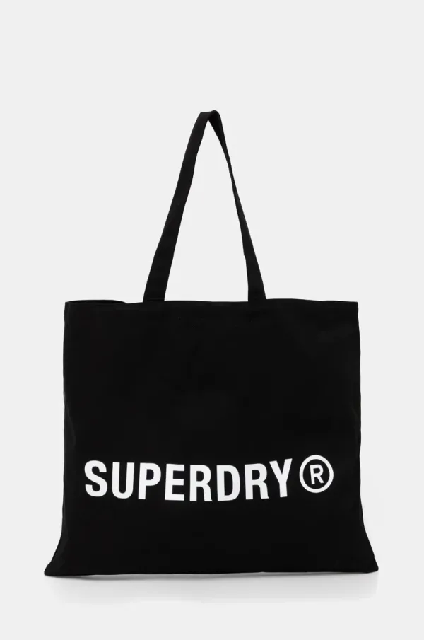 Superdry Bombažna vrečka Superdry črna barva, Y9110270A-02A