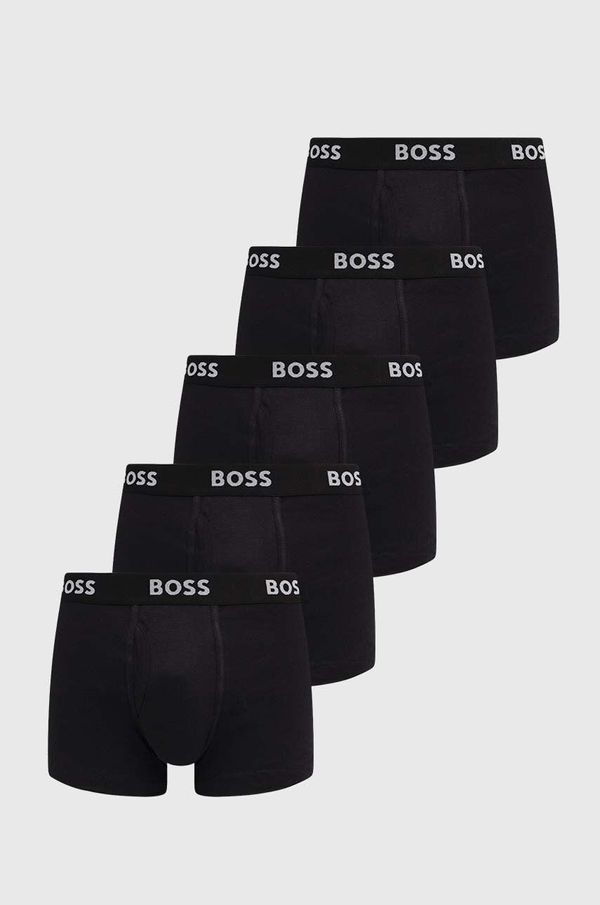 Boss Bombažne boksarice BOSS 5-pack črna barva