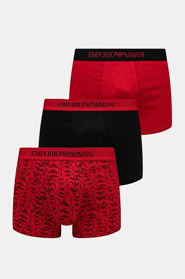 Emporio Armani Underwear Bombažne boksarice Emporio Armani Underwear 3-pack rdeča barva, 111625 4F722