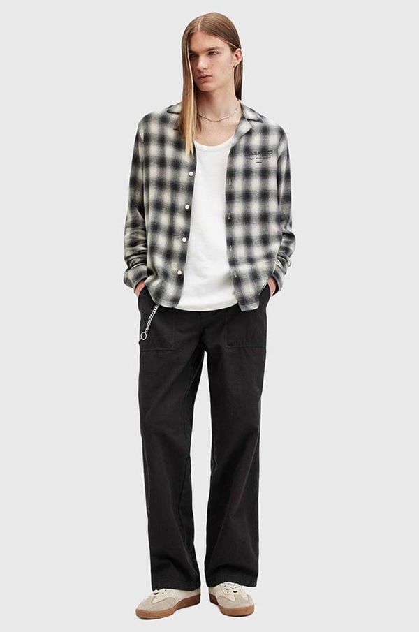 AllSaints Bombažne hlače AllSaints CREEK TROUSER črna barva, M021TB