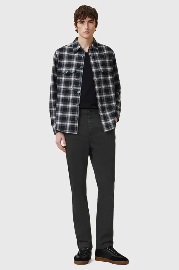 AllSaints Bombažne hlače AllSaints RHODE moške, črna barva, M041TA