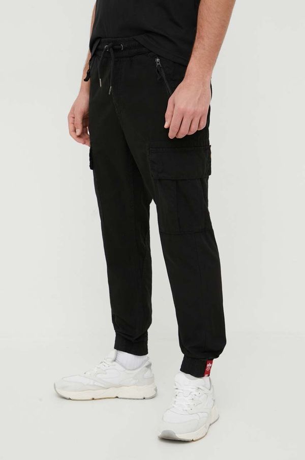 Alpha Industries Bombažne hlače Alpha Industries Ripstop Jogger črna barva, 116201.03