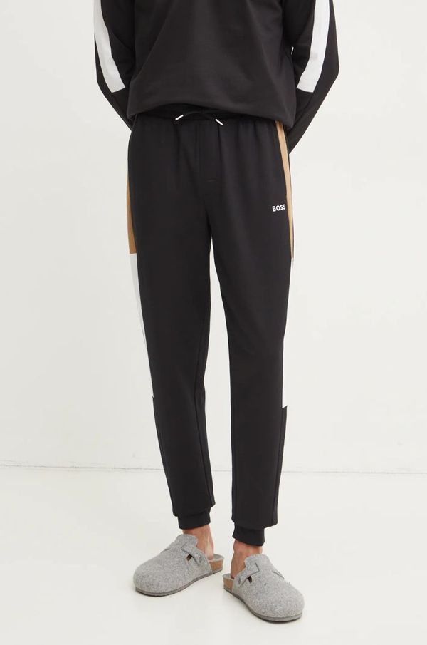 BOSS Bombažne hlače BOSS črna barva, 50535786