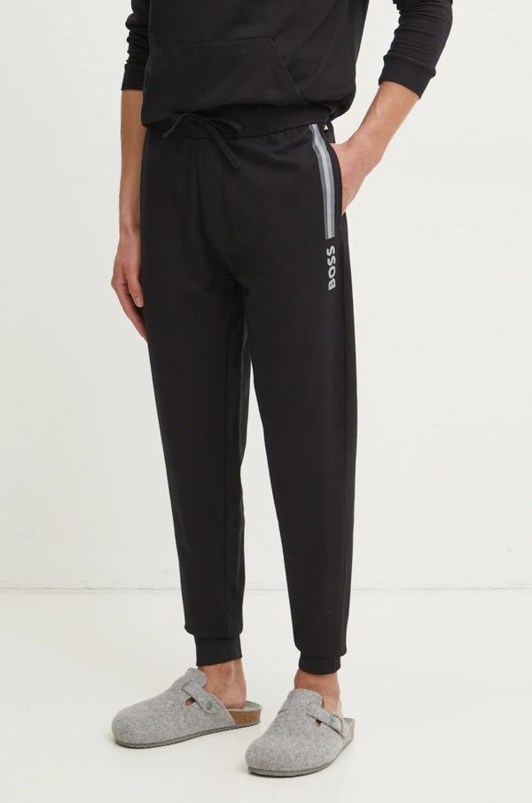 BOSS Bombažne hlače BOSS črna barva, 50535813