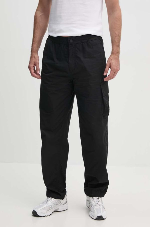 Calvin Klein Jeans Bombažne hlače Calvin Klein Jeans črna barva, J30J325125