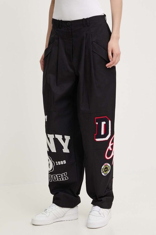 DKNY Bombažne hlače Dkny HEART OF NY črna barva, D2B4A101