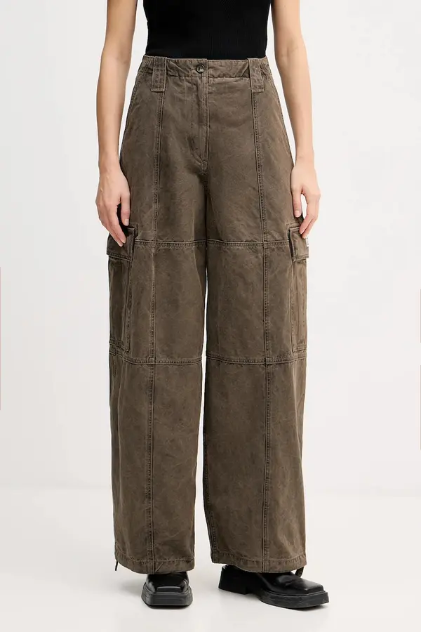 Kenzo Bombažne hlače Kenzo Dyed Canvas Cargo Pants