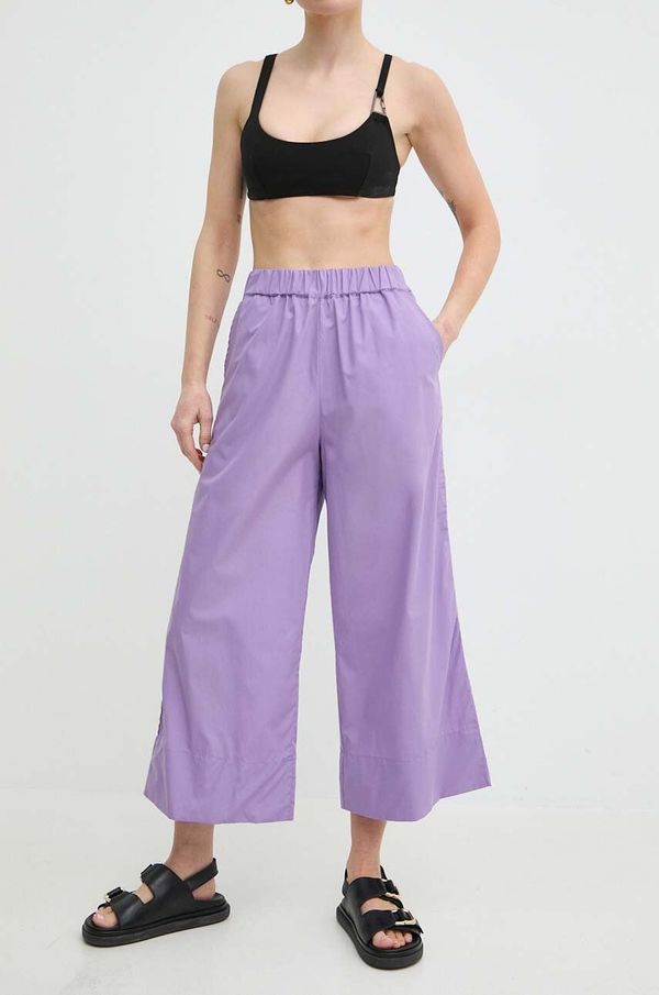 Max&Co. Bombažne hlače MAX&Co. vijolična barva, 2416131024200