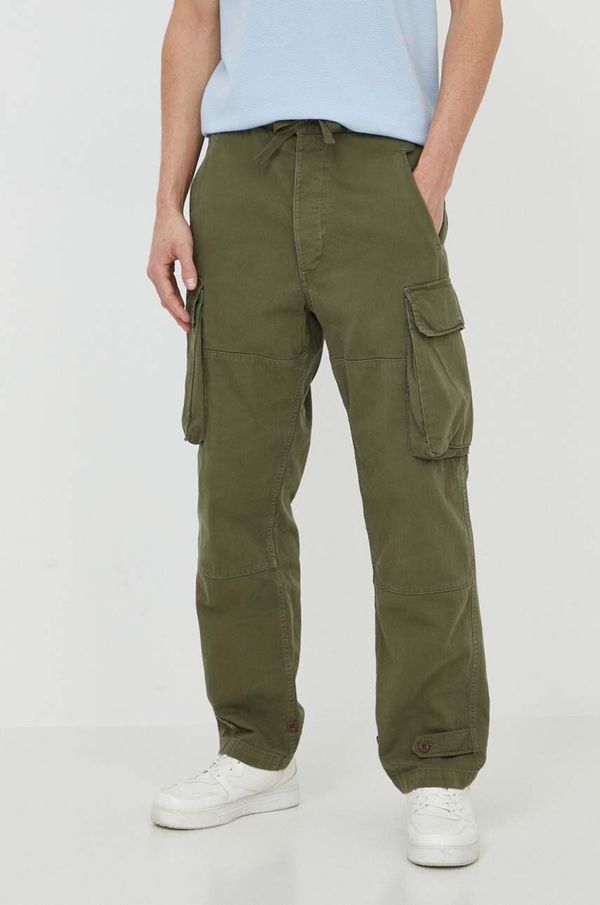 Polo Ralph Lauren Bombažne hlače Polo Ralph Lauren zelena barva