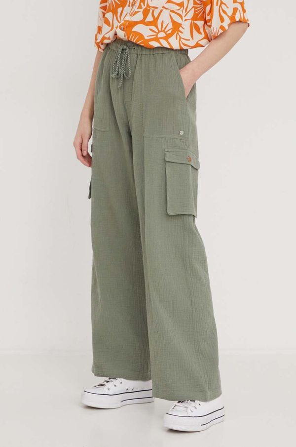 Roxy Bombažne hlače Roxy zelena barva