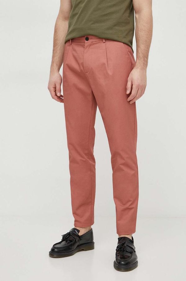 Sisley Bombažne hlače Sisley roza barva