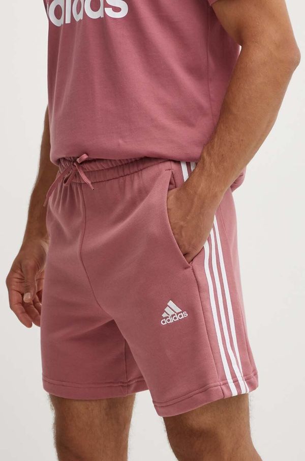 adidas Bombažne kratke hlače adidas Essentials roza barva, JG8492