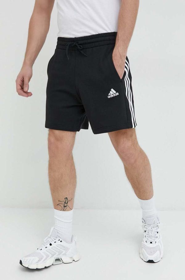 adidas Bombažne kratke hlače adidas moški, črna barva