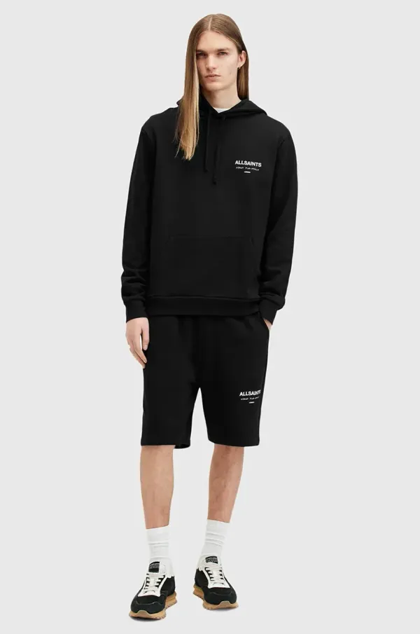 AllSaints Bombažne kratke hlače AllSaints UNDRGRND SWEATSHORT črna barva, M002TC