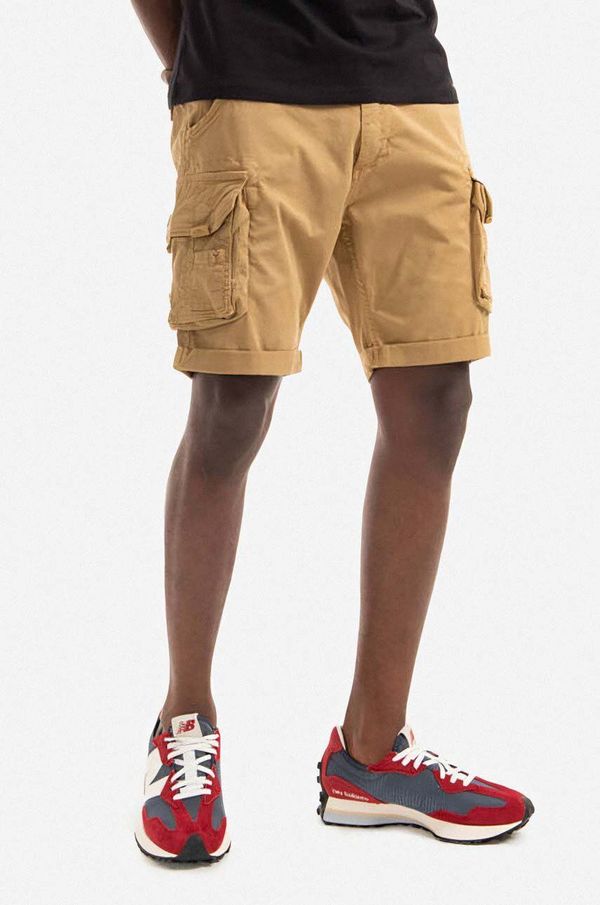 Alpha Industries Bombažne kratke hlače Alpha Industries Crew Short bež barva