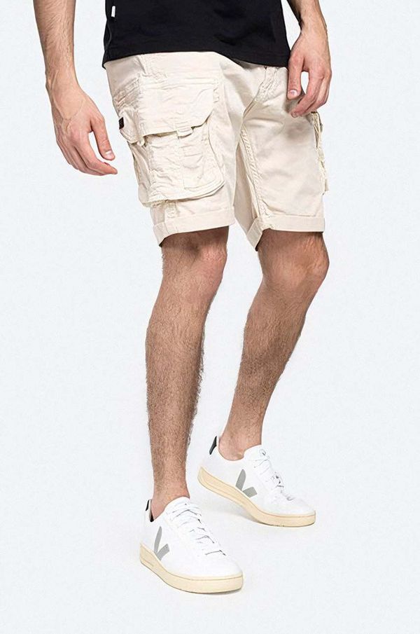 Alpha Industries Bombažne kratke hlače Alpha Industries Crew Short bež barva