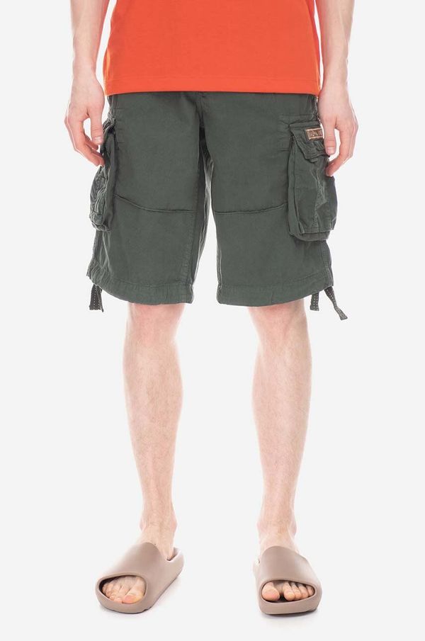 Alpha Industries Bombažne kratke hlače Alpha Industries Jet Short 191200 353 zelena barva