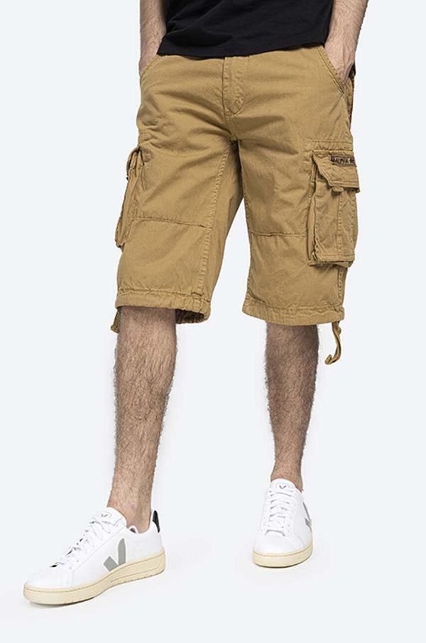 Alpha Industries Bombažne kratke hlače Alpha Industries Jet Short rjava barva