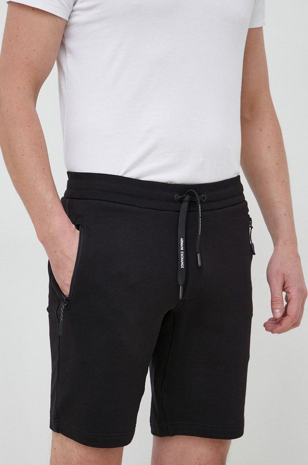 Armani Exchange Bombažne kratke hlače Armani Exchange moški, črna barva