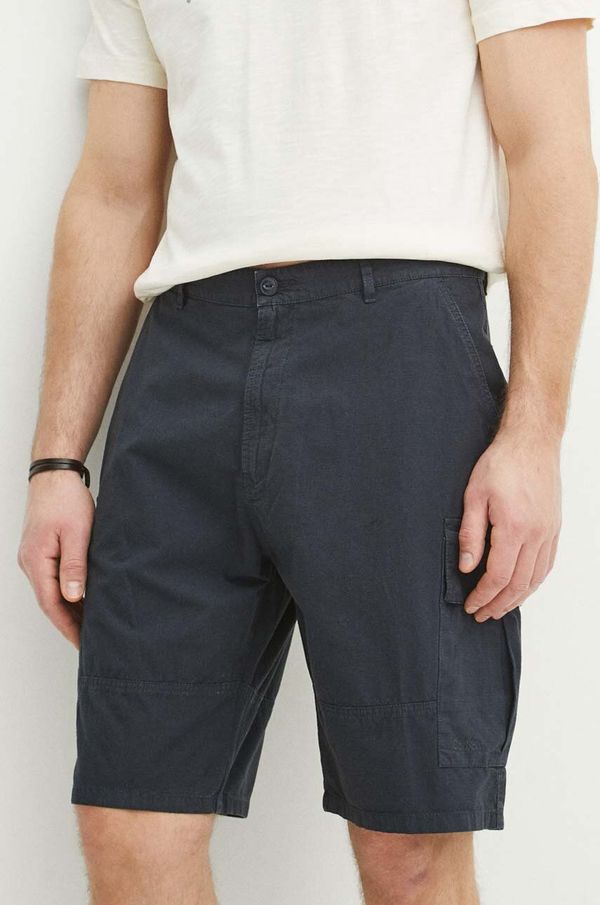 Barbour Bombažne kratke hlače Barbour Essentials mornarsko modra barva, MST0023
