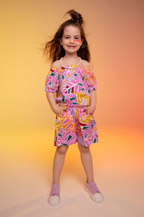 Coccodrillo Bombažne kratke hlače Coccodrillo vijolična barva