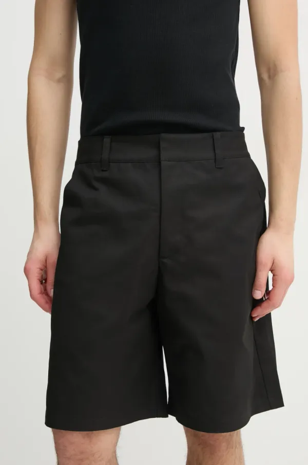 HELIOT EMIL Bombažne kratke hlače Heliot Emil črna barva, PRESS25_M_10_186_BLK01