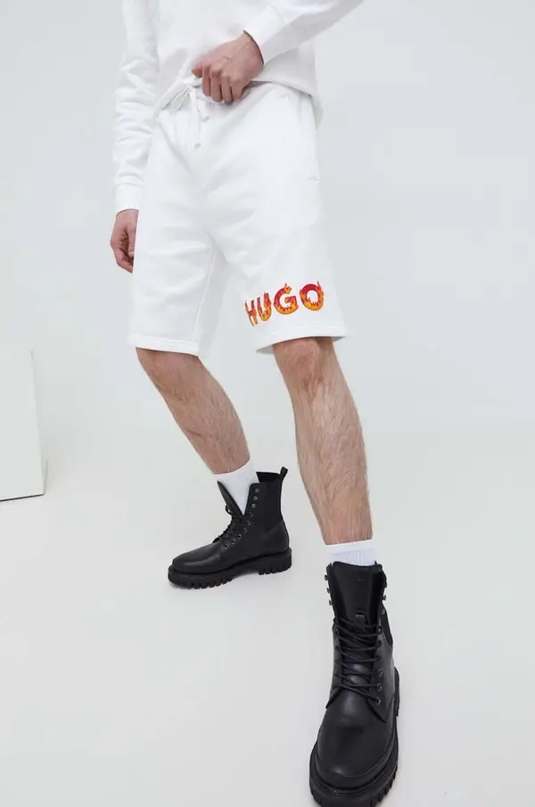 HUGO Bombažne kratke hlače HUGO