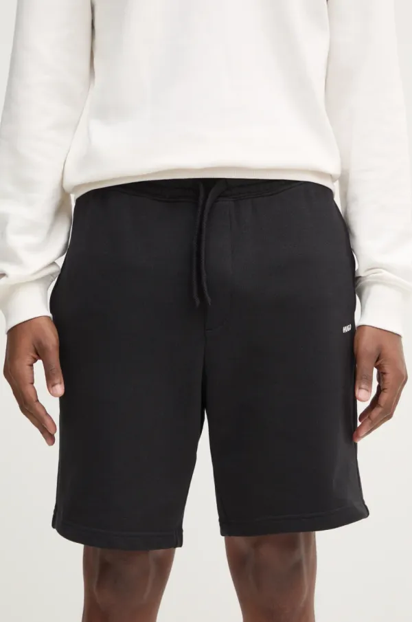 HUGO Bombažne kratke hlače HUGO črna barva, 50530696