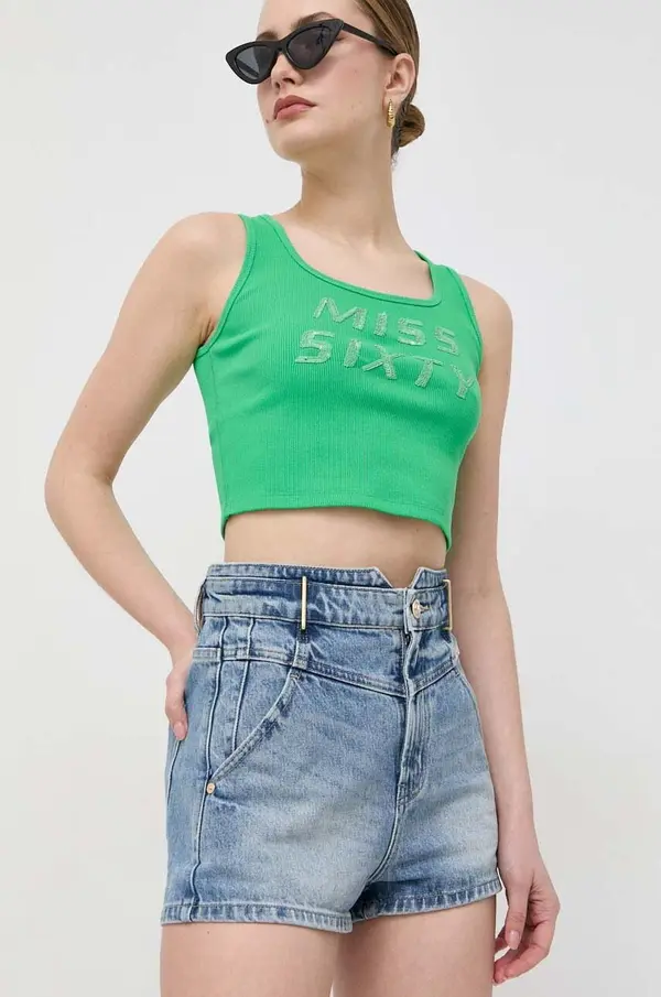 Miss Sixty Bombažne kratke hlače iz jeansa Miss Sixty