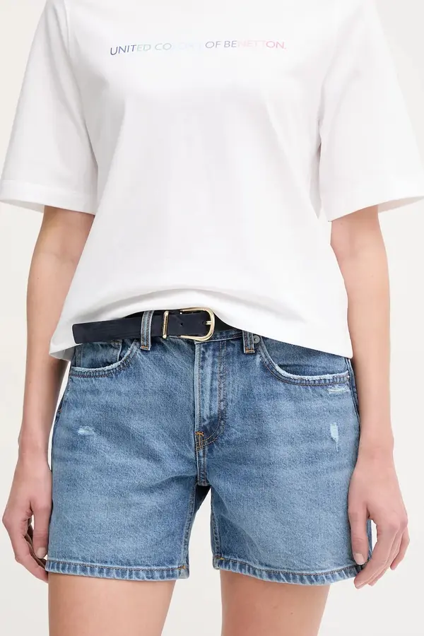 Pepe Jeans Bombažne kratke hlače iz jeansa Pepe Jeans REGULAR SHORT HW MABLE