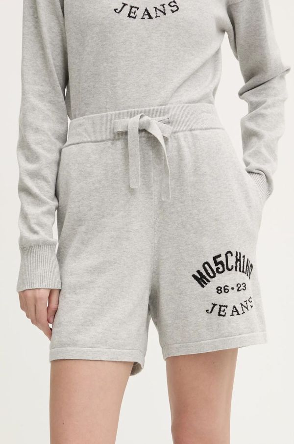 Moschino Jeans Bombažne kratke hlače Moschino Jeans siva barva, 0380 3201