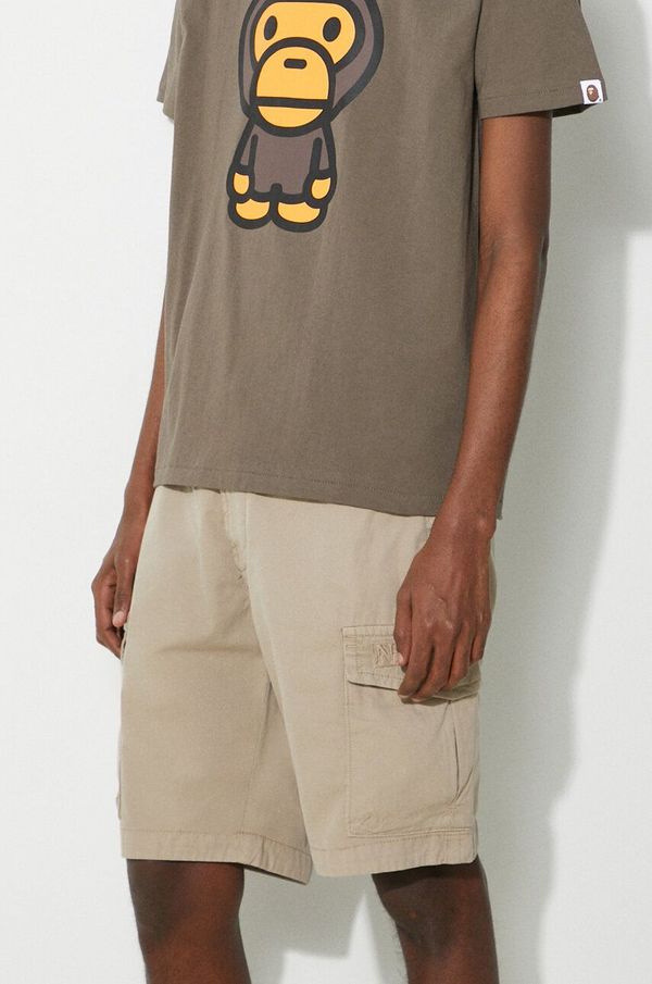 Napapijri Bombažne kratke hlače Napapijri N-Deline bež barva, NP0A4HOTN1F1