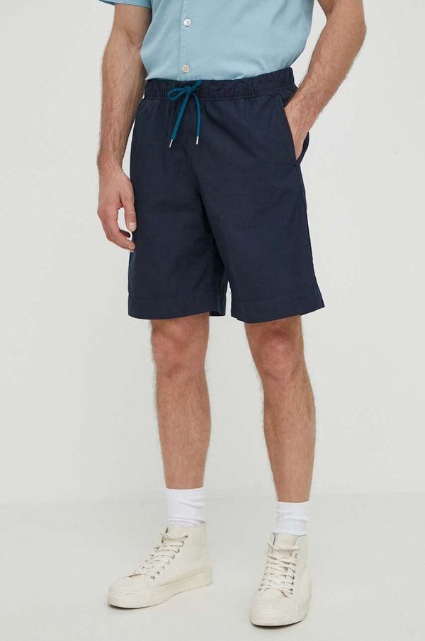 PS Paul Smith Bombažne kratke hlače PS Paul Smith mornarsko modra barva