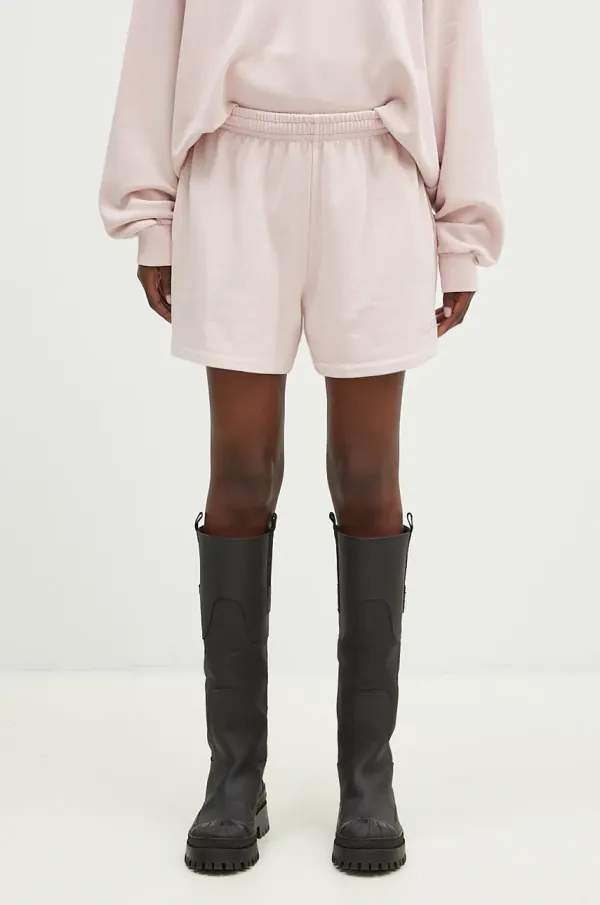 Rotate Bombažne kratke hlače Rotate Elasticated roza barva, 1124741011