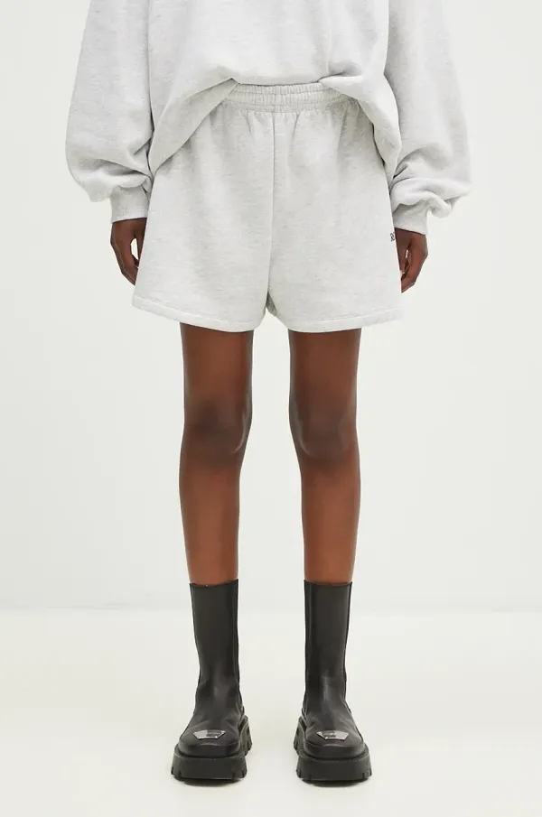 Rotate Bombažne kratke hlače Rotate High Waist siva barva, 1124551473