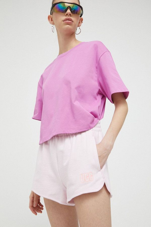 Ugg Bombažne kratke hlače UGG roza barva