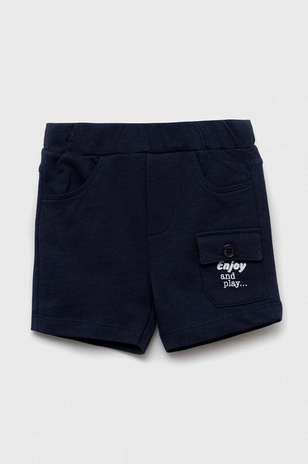 Birba&Trybeyond Bombažne kratke hlače za dojenčke Birba&Trybeyond mornarsko modra barva